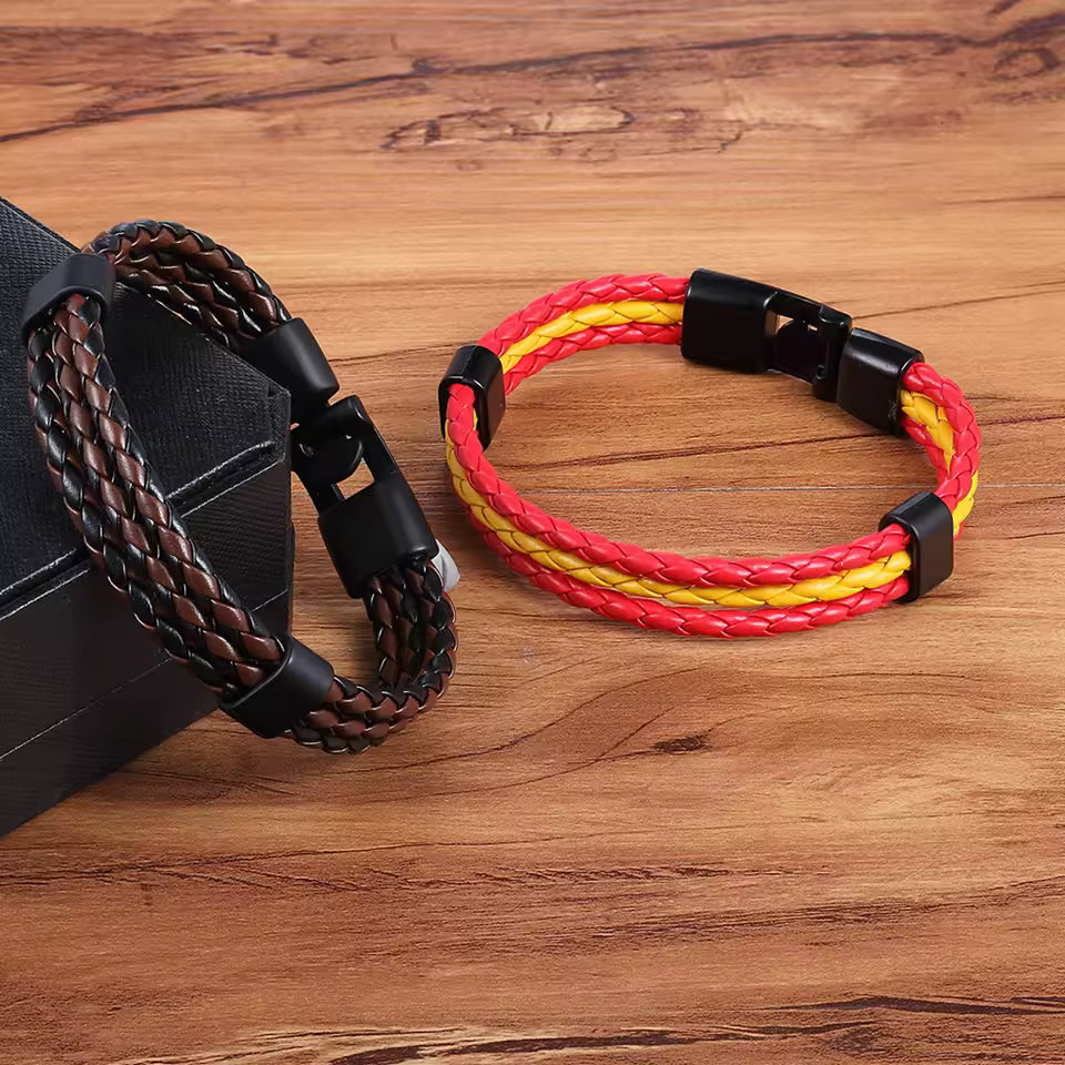 Pulsera de Cuero y Acero Inoxidable | Hecha a Mano