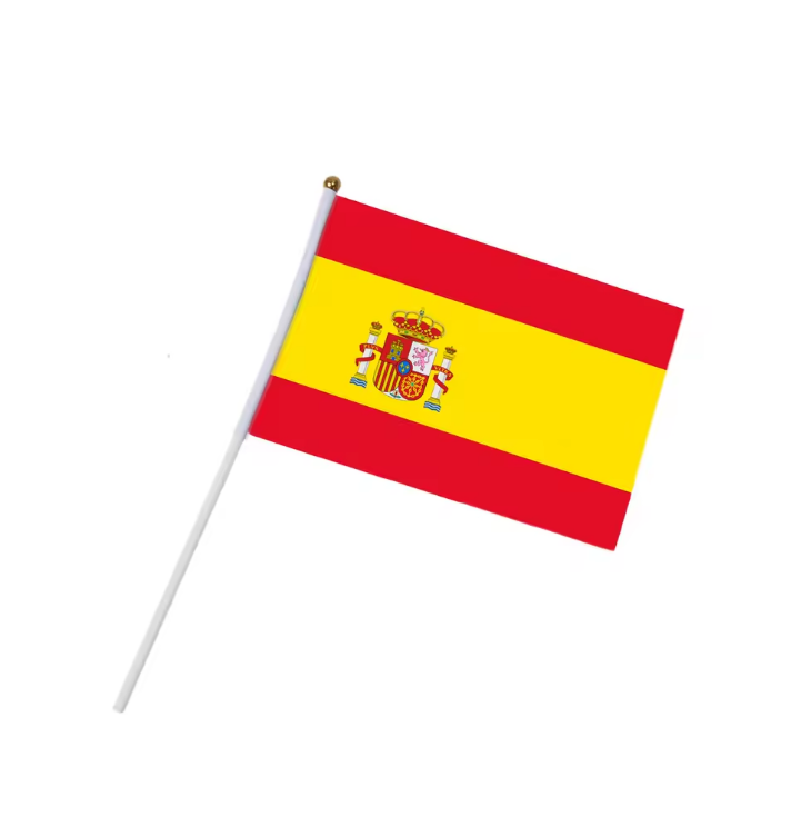 Lote de 5 Banderas de España de Mano | Para Fiestas y Manifestaciones