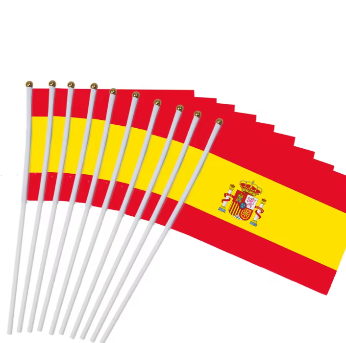 Lote de 5 Banderas de España de Mano | Para Fiestas y Manifestaciones