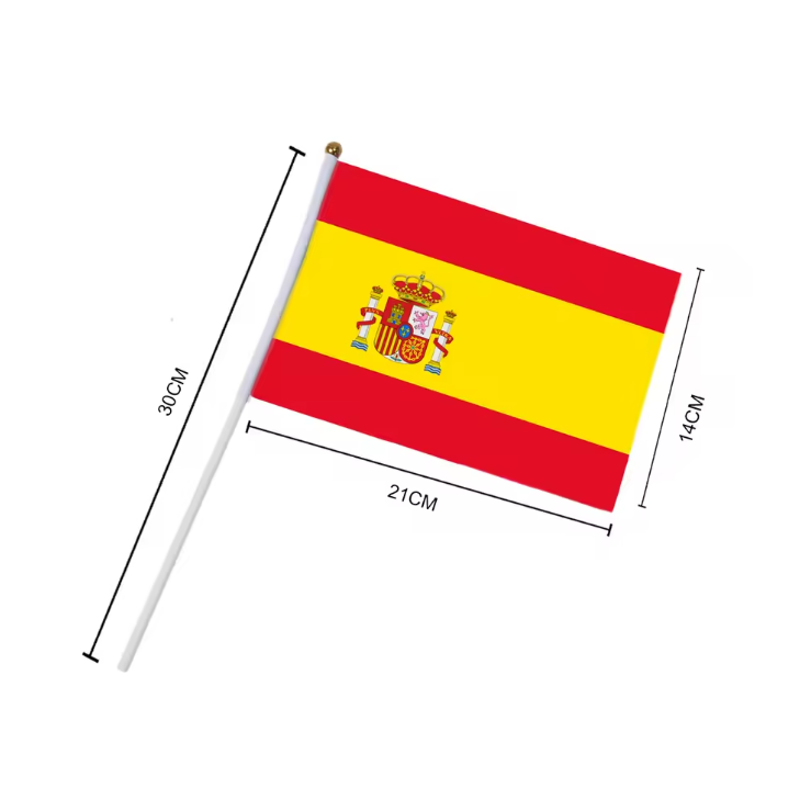 Lote de 5 Banderas de España de Mano | Para Fiestas y Manifestaciones