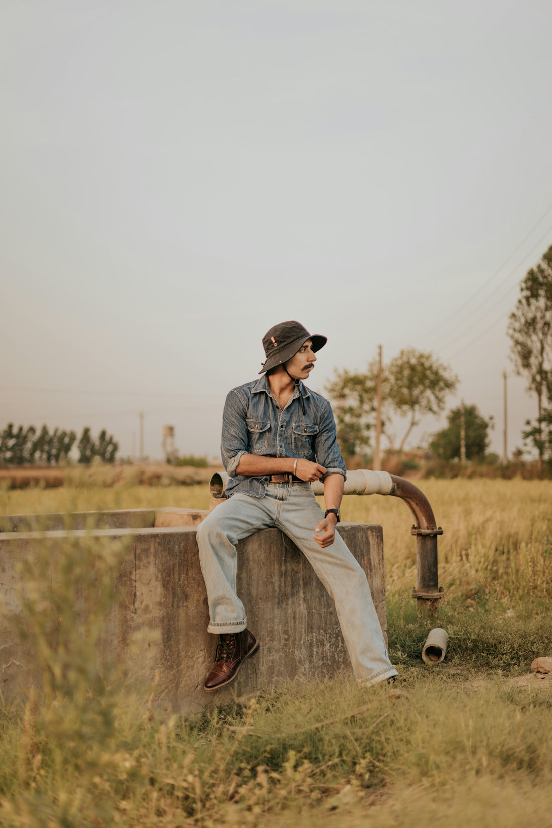 a man sitting on a bench
