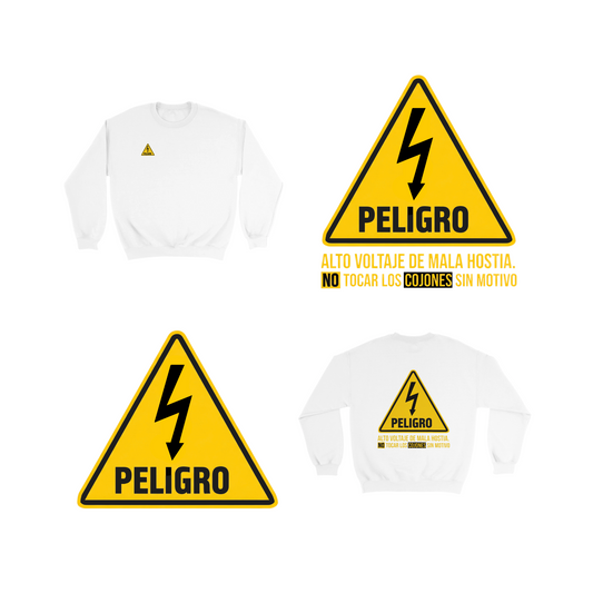 Sudadera Clásica "Peligro: Alto Voltaje de Mala Hostia"