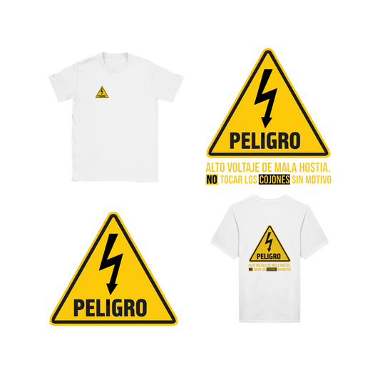 Camiseta "Peligro: Alto Voltaje de Mala Hostia"