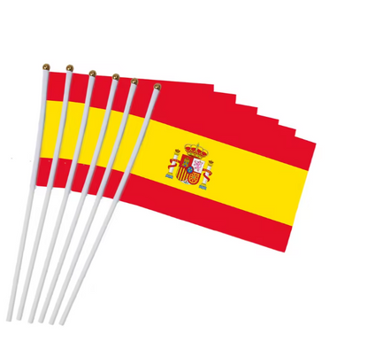 Lote de 5 Banderas de España de Mano | Para Fiestas y Manifestaciones