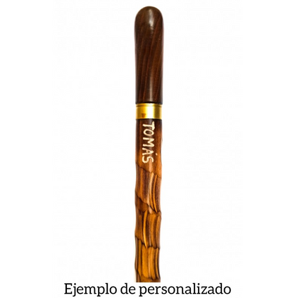 Bastón Torneado de Madera de Haya | Personalizable con tu Nombre
